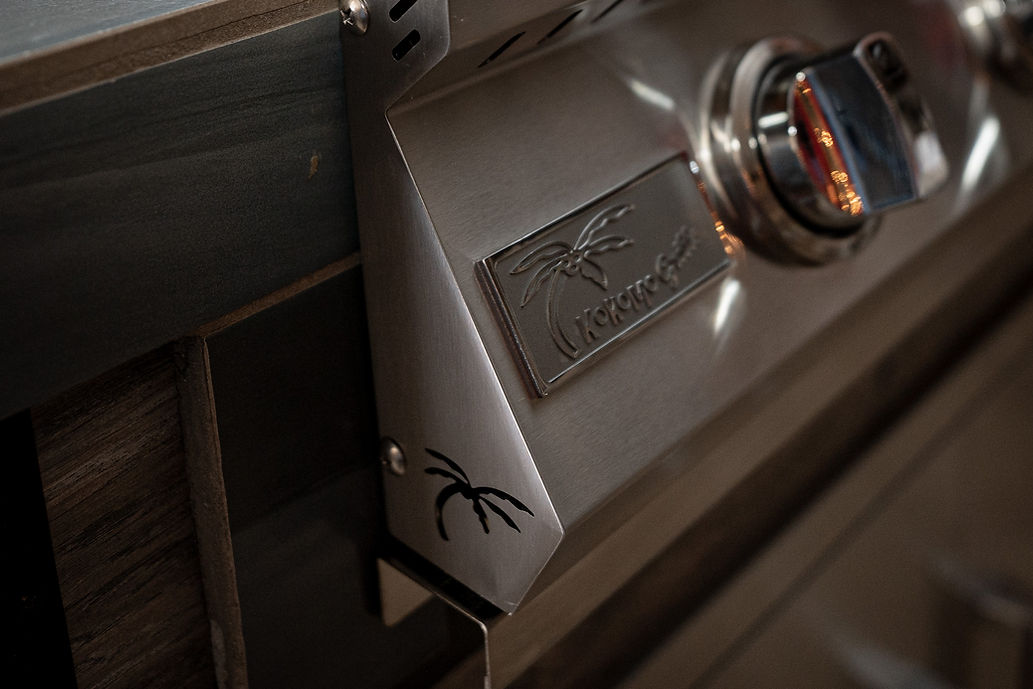 Elite 6' BBQ Island With Built In BBQ Grill Drift Wood Look Siding 30 Inch Doors - Thumbnail 4