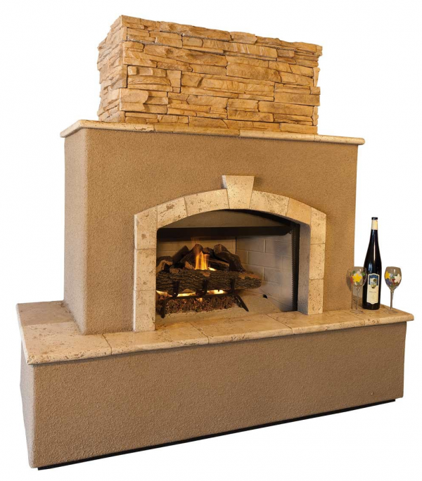 Tuscan 6' Outdoor Fireplace with Log Set for LP or NG access door for Tank