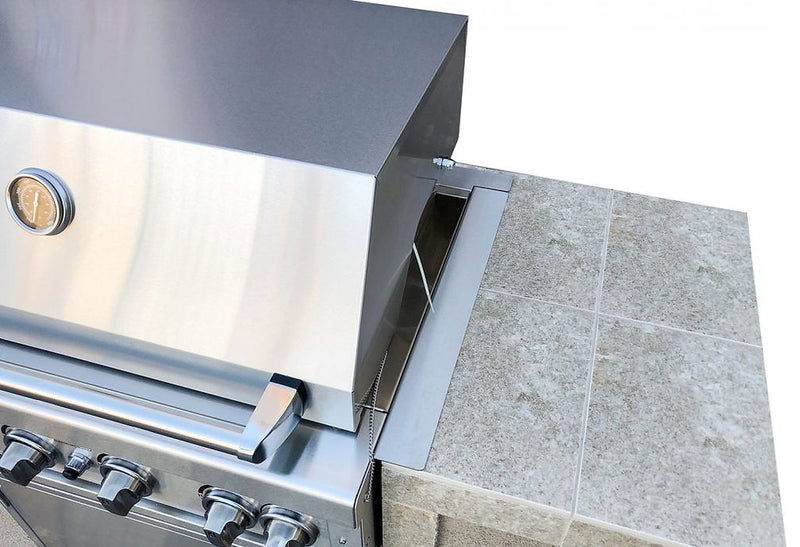 The Cayman 5' BBQ Island with 4 Burner Built In BBQ Grill