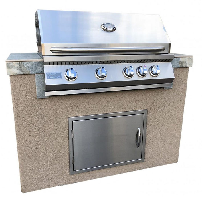 Panama 4' BBQ Island with 4 Burner Built In BBQ Grill