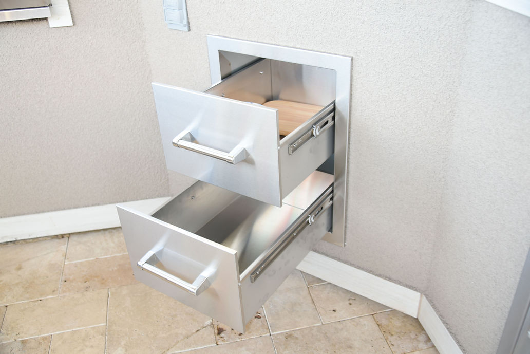 Outdoor Kitchen Stainless Steel Double Drawer