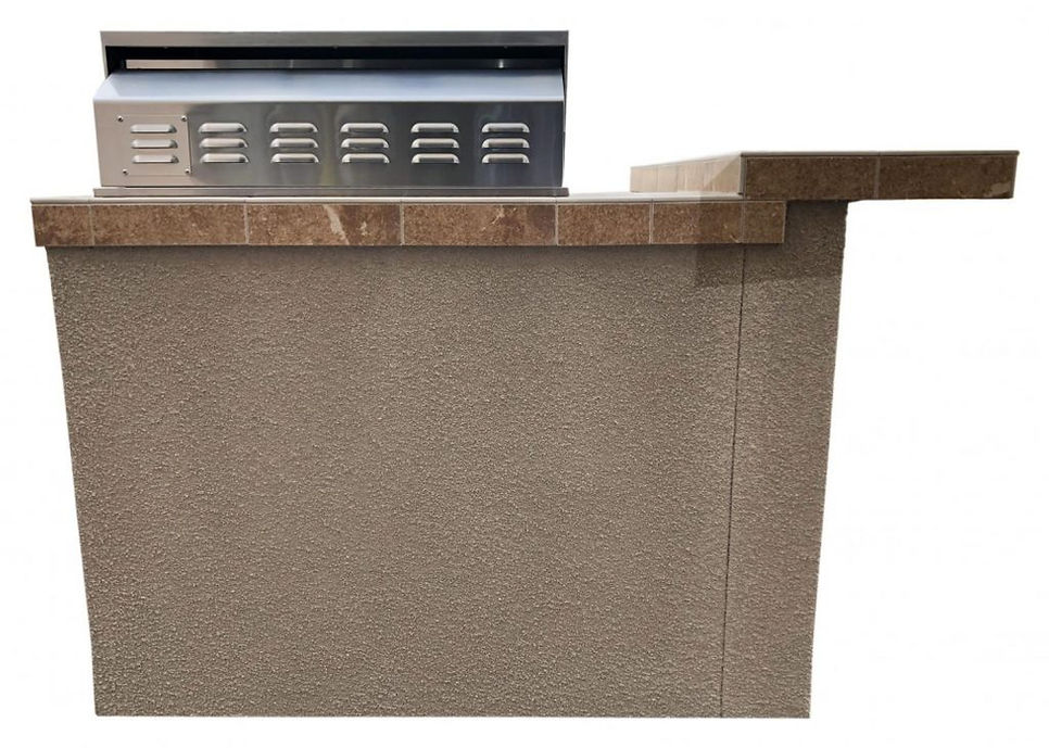 Havana L-Shape BBQ Island With Bar Seating and Built In BBQ Grill 4'x5' BBQ - Thumbnail 2