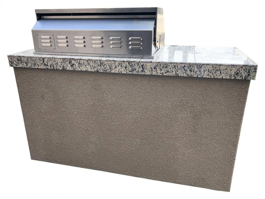 The 5' Maldives BBQ Island with Built In 4 Burner BBQ Grill and Access Door - Thumbnail 2