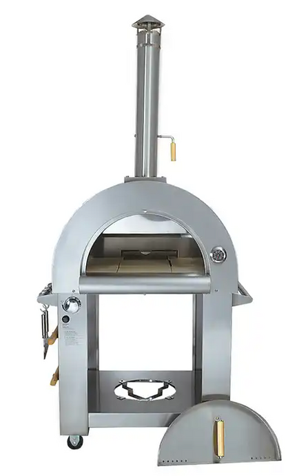Kokomo 32 Inch Dual Fuel Gas or Wood Fired Stainless Steel Pizza Oven - Thumbnail 2