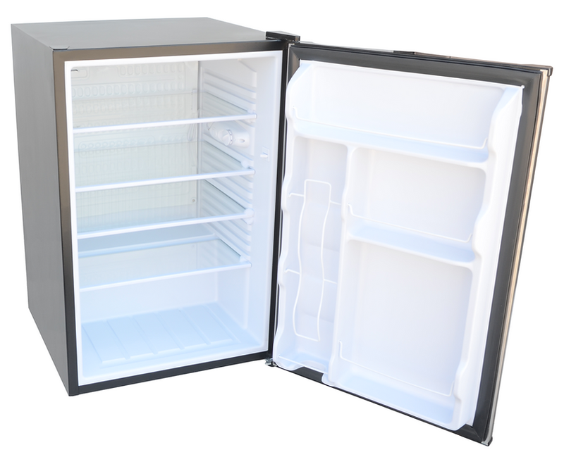 Built-In Outdoor Kitchen Refrigerator with Temp Control Soda Rack and Lights