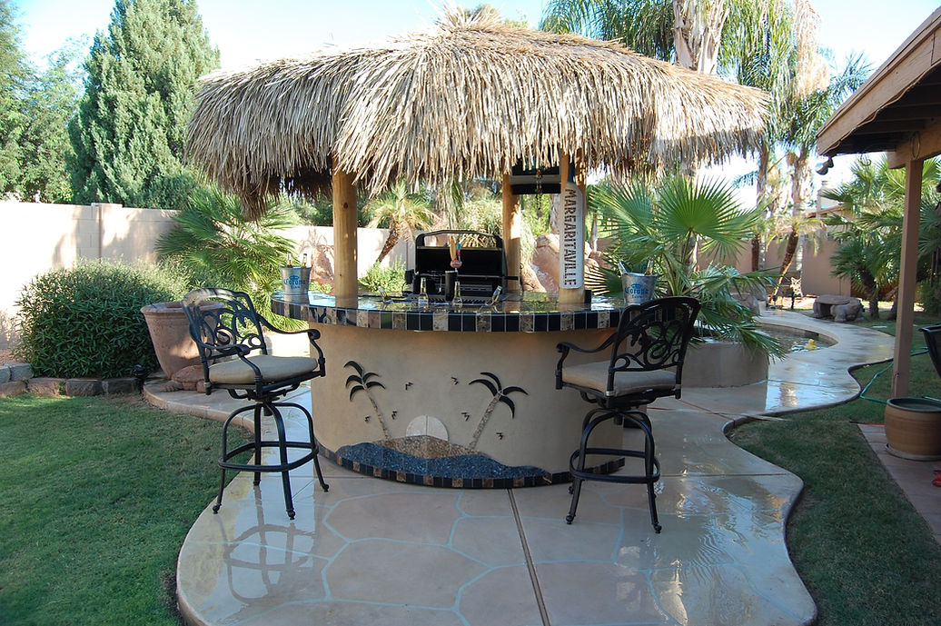 Tahiti Outdoor Kitchen with 10 foot Palapa and Built In BBQ Grill