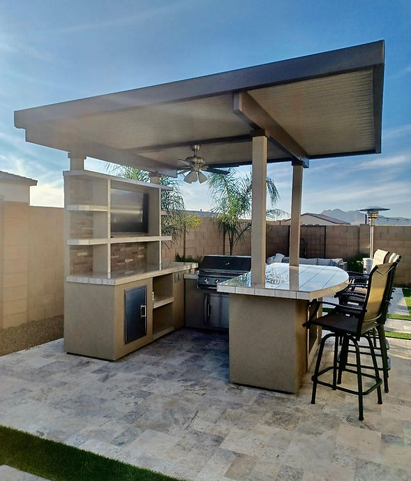 St. Croix Outdoor Kitchen With Built In BBQ Grill and 12x12 Patio Cover