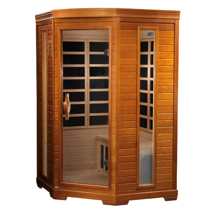 Golden Designs "2-Person Corner Low EMF Infrared Sauna - Dynamic Heming"