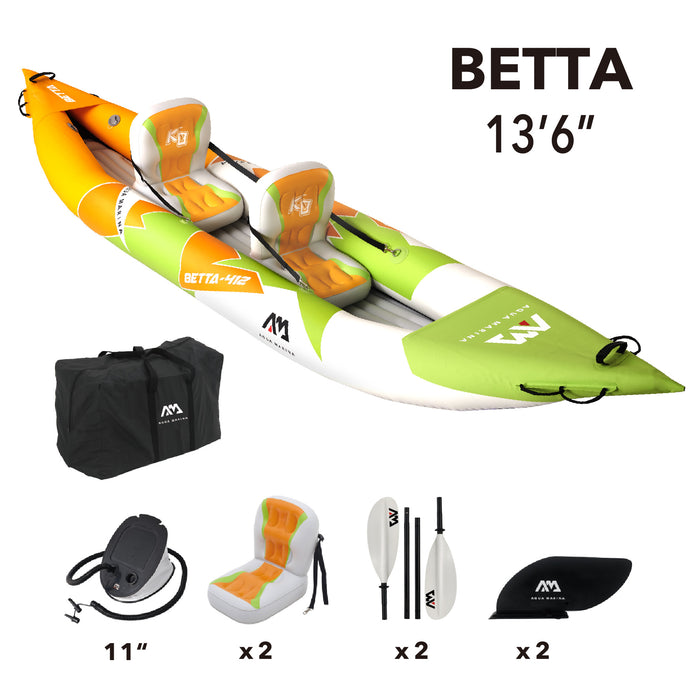 Betta-412, 2-Person Inflatable Recreational Kayak Set