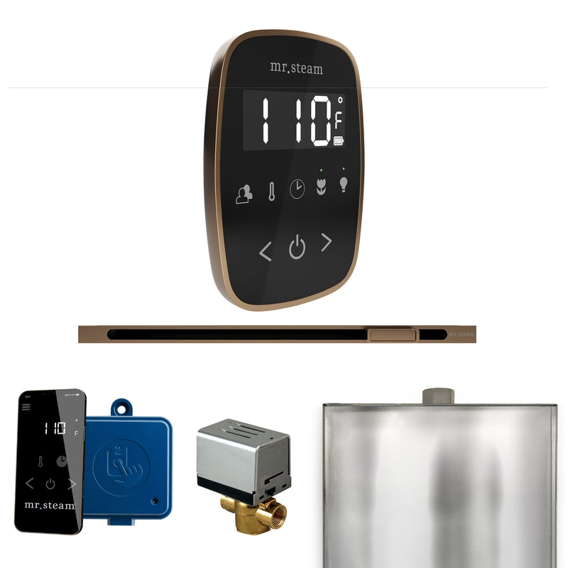 ButlerFlex Steam Shower Control Package with TempoFlex Control and Linear Steamhead in Black Nouveau Bronze — Black - Nouveau Bronze