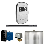ButlerFlex Steam Shower Control Package with TempoFlex Control and Linear Steamhead in White Satin Steel — White - Satin Steel
