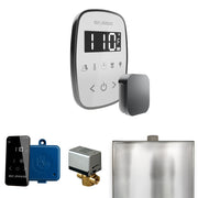 ButlerFlex Steam Shower Control Package with TempoFlex Control and Steamhead in White Satin Steel — White - Satin Steel