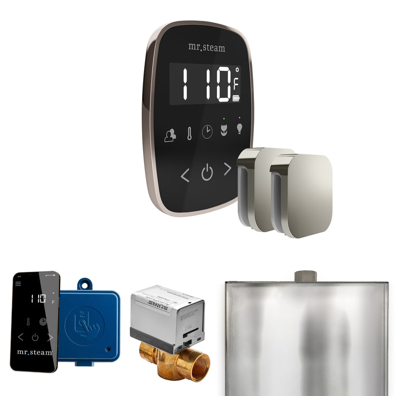 ButlerFlex Max Steam Shower Control Package with TempoFlex Control and Steamhead in Black Polished Nickel — Black - Polished Nickel