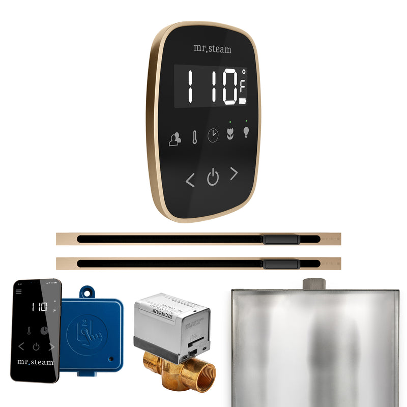 Mr. Steam ButlerFlex Max Steam Shower Control Package with TempoFlex Control and Linear Steamhead — Black - Brushed Bronze