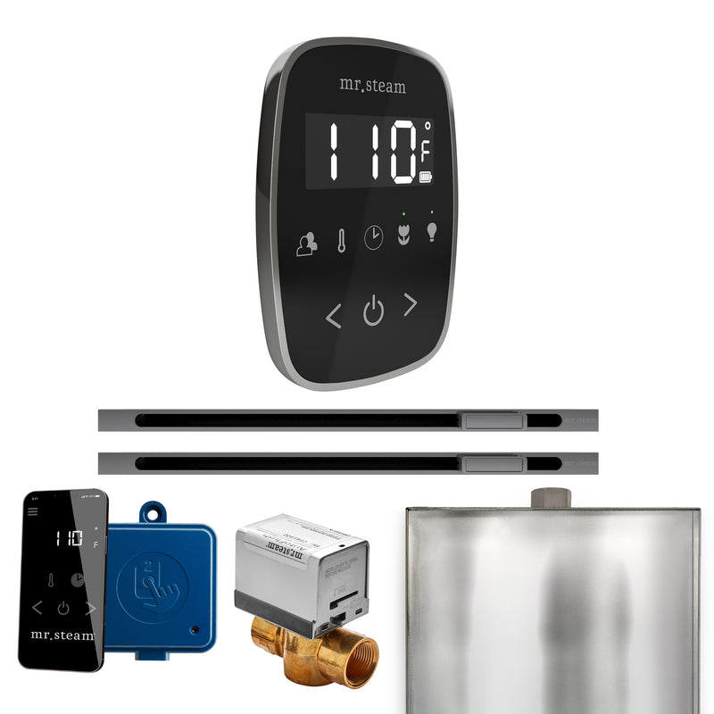 ButlerFlex Max Steam Shower Control Package with TempoFlex Control and Linear Steamhead in Black Brilliant Black — Black - Brilliant Black