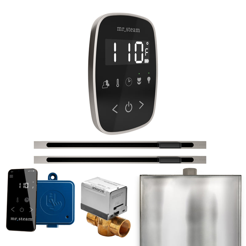 ButlerFlex Max Steam Shower Control Package with TempoFlex Control and Linear Steamhead in Black Brushed Nickel — Black - Brushed Nickel