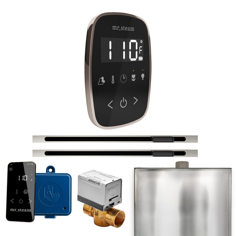 ButlerFlex Max Steam Shower Control Package with TempoFlex Control and Linear Steamhead in Black Polished Nickel — Black - Polished Nickel