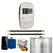 ButlerFlex Max Steam Shower Control Package with TempoFlex Control and Linear Steamhead in White Brushed Bronze — White - Brushed Bronze