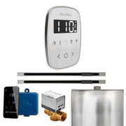 ButlerFlex Max Steam Shower Control Package with TempoFlex Control and Linear Steamhead in White Brushed Nickel — White - Brushed Nickel
