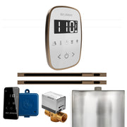 ButlerFlex Max Steam Shower Control Package with TempoFlex Control and Linear Steamhead in White Nouveau Bronze — White - Nouveau Bronze