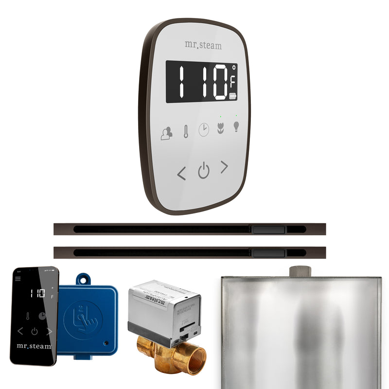 ButlerFlex Max Steam Shower Control Package with TempoFlex Control and Linear Steamhead in White Oil-Rubbed Bronze — White - Oil-Rubbed Bronze
