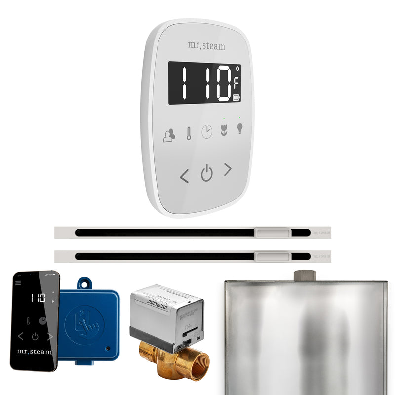ButlerFlex Max Steam Shower Control Package with TempoFlex Control and Linear Steamhead in White — White - White