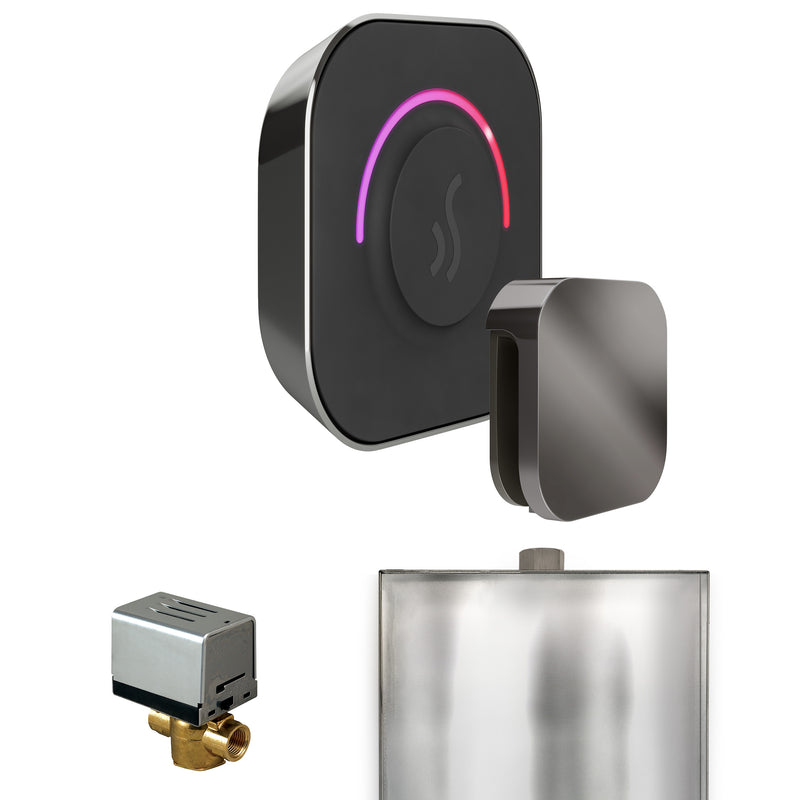 ButlerTouch Steam Shower Control Package with TempoTouch Control and Steamhead in Brilliant Black — Brilliant Black