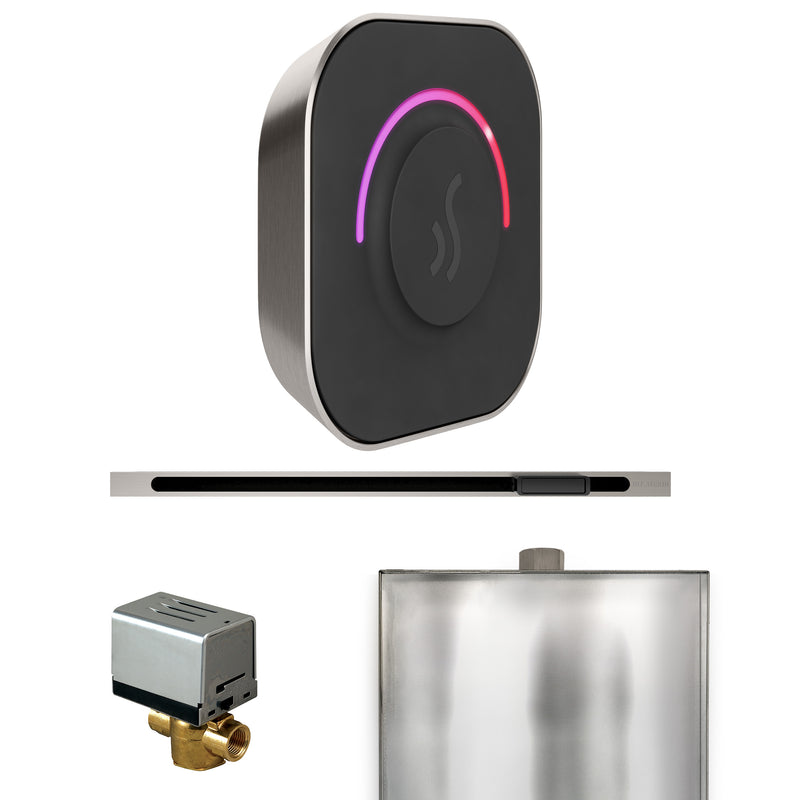 ButlerTouch Steam Shower Control Package with TempoTouch Control and Linear Steamhead in Brushed Nickel — Brushed Nickel