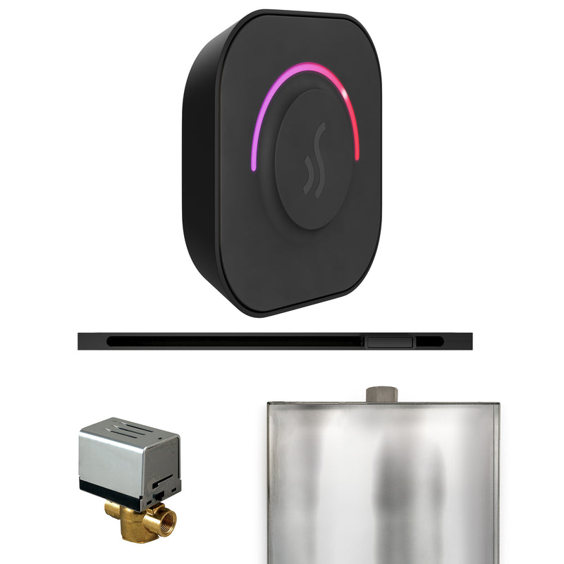 ButlerTouch Steam Shower Control Package with TempoTouch Control and Linear Steamhead in Matte Black — Matte Black