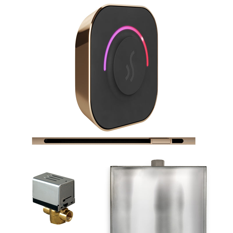 ButlerTouch Steam Shower Control Package with TempoTouch Control and Linear Steamhead in Polished Gold — Polished Gold