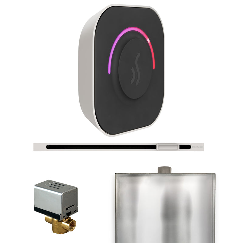 ButlerTouch Steam Shower Control Package with TempoTouch Control and Linear Steamhead in White — White