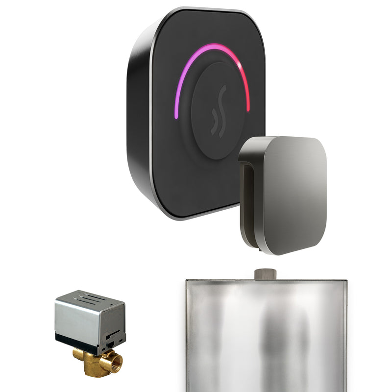 ButlerTouch Steam Shower Control Package with TempoTouch Control and Steamhead in Satin Steel — Satin Steel