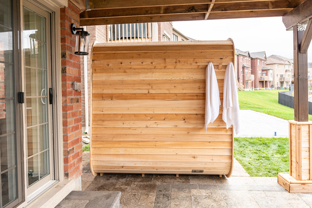 Luna Sauna: Canadian Timber Collection, Handcrafted Eastern White Cedar, 2-4 Person Seating, Ready-to-Assemble Kit with Solid Cedar Floor Joists and Walls