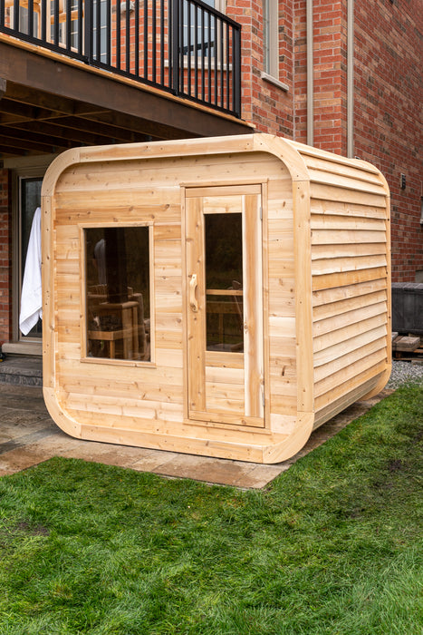 Luna Sauna: Canadian Timber Collection, Handcrafted Eastern White Cedar, 2-4 Person Seating, Ready-to-Assemble Kit with Solid Cedar Floor Joists and Walls