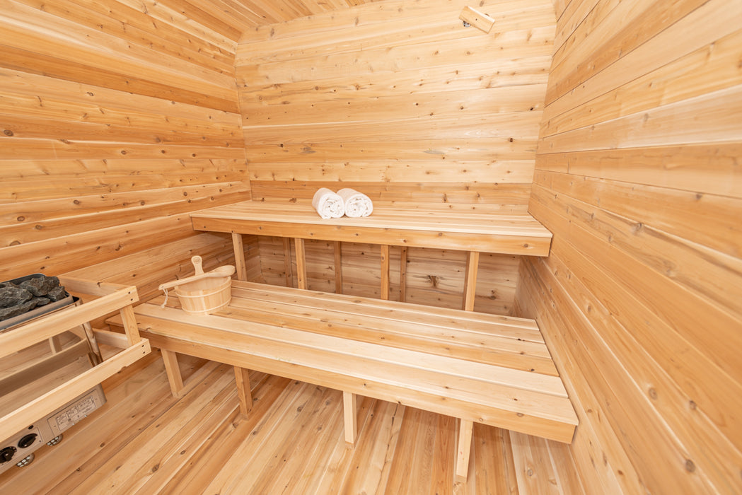 Luna Sauna: Canadian Timber Collection, Handcrafted Eastern White Cedar, 2-4 Person Seating, Ready-to-Assemble Kit with Solid Cedar Floor Joists and Walls