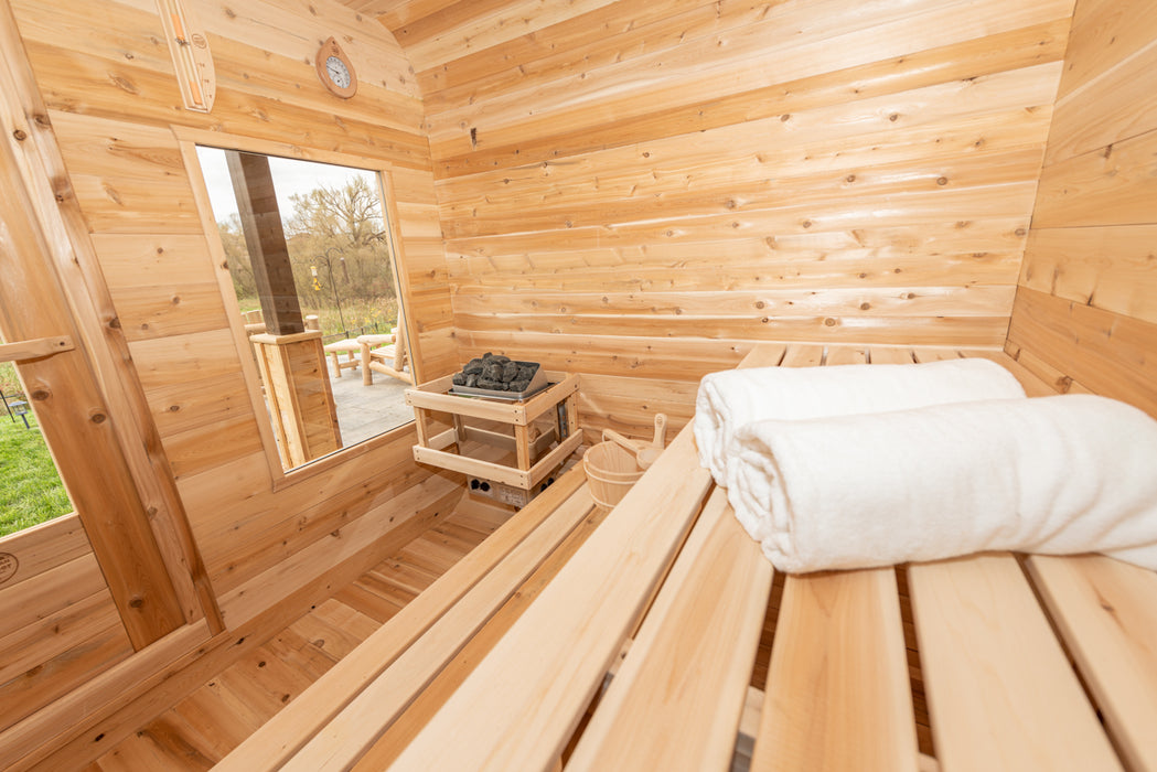 Luna Sauna: Canadian Timber Collection, Handcrafted Eastern White Cedar, 2-4 Person Seating, Ready-to-Assemble Kit with Solid Cedar Floor Joists and Walls