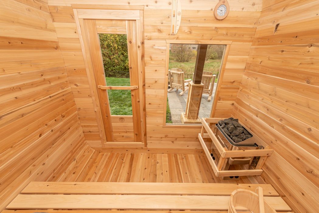 Luna Sauna: Canadian Timber Collection, Handcrafted Eastern White Cedar, 2-4 Person Seating, Ready-to-Assemble Kit with Solid Cedar Floor Joists and Walls