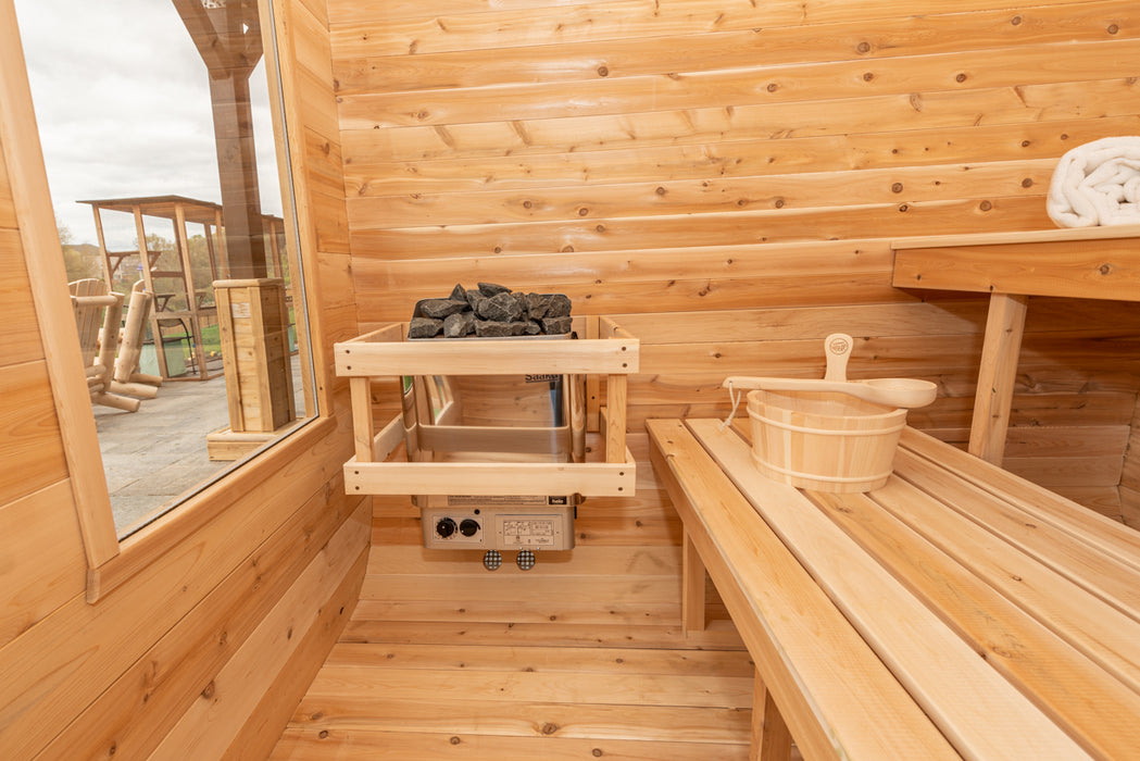 Luna Sauna: Canadian Timber Collection, Handcrafted Eastern White Cedar, 2-4 Person Seating, Ready-to-Assemble Kit with Solid Cedar Floor Joists and Walls