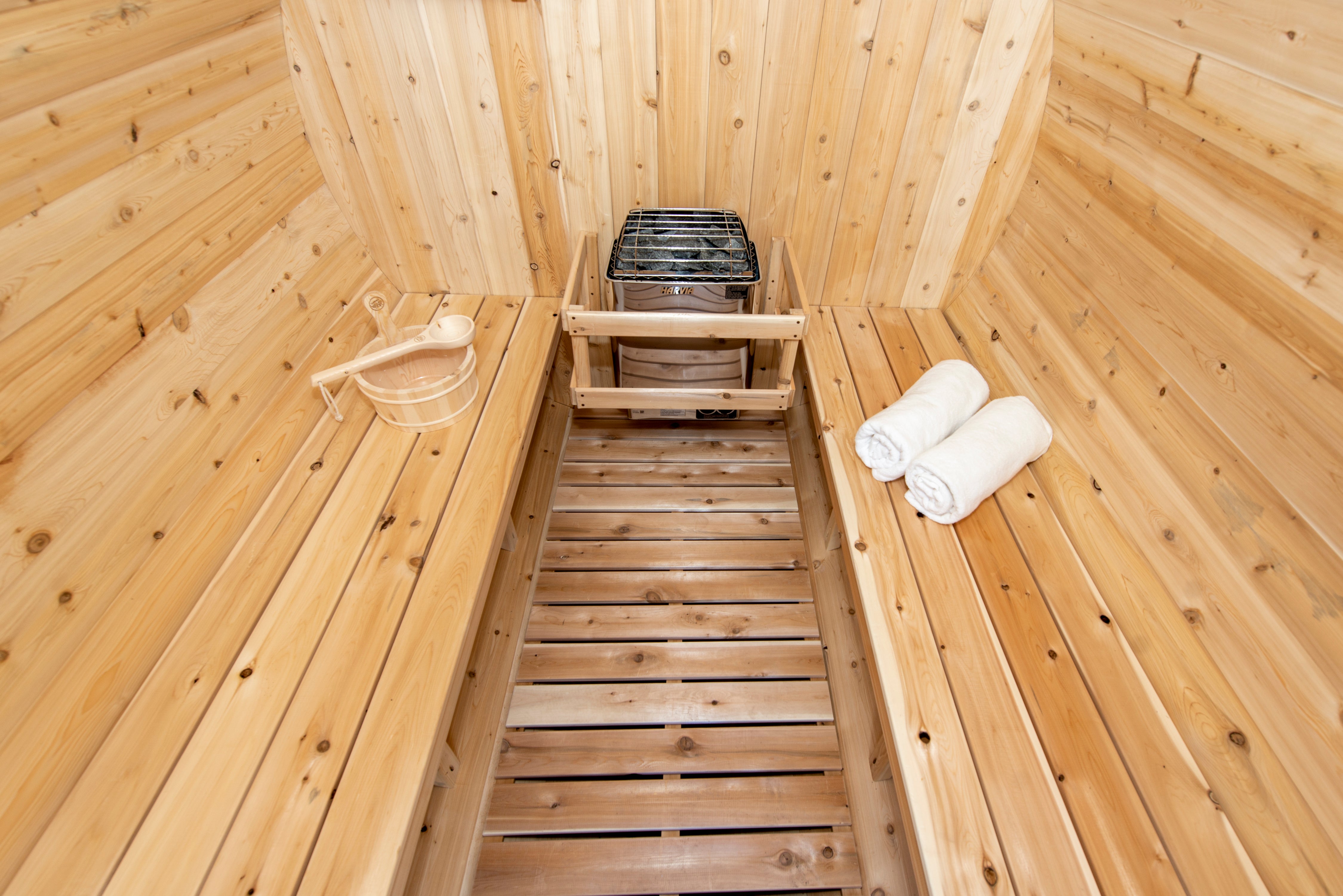 Harmony Sauna: Canadian Timber Collection, Handcrafted Eastern White Cedar, 2-4 Person Seating, Ready-to-Assemble Kit with Solid Cedar Cradles. - Thumbnail 4