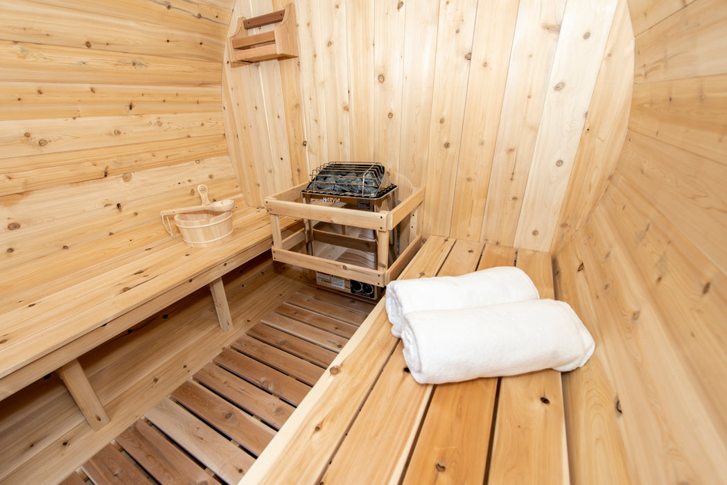 Harmony Sauna: Canadian Timber Collection, Handcrafted Eastern White Cedar, 2-4 Person Seating, Ready-to-Assemble Kit with Solid Cedar Cradles.