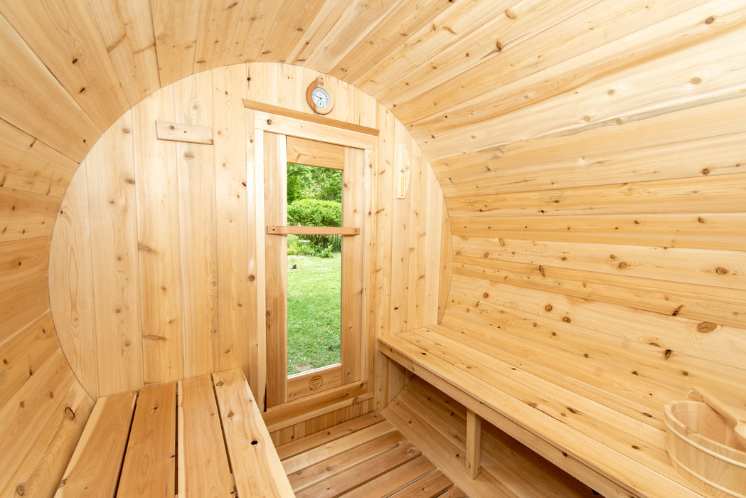 Harmony Sauna: Canadian Timber Collection, Handcrafted Eastern White Cedar, 2-4 Person Seating, Ready-to-Assemble Kit with Solid Cedar Cradles.