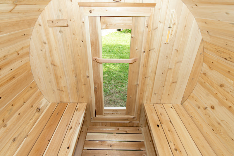 Harmony Sauna: Canadian Timber Collection, Handcrafted Eastern White Cedar, 2-4 Person Seating, Ready-to-Assemble Kit with Solid Cedar Cradles.