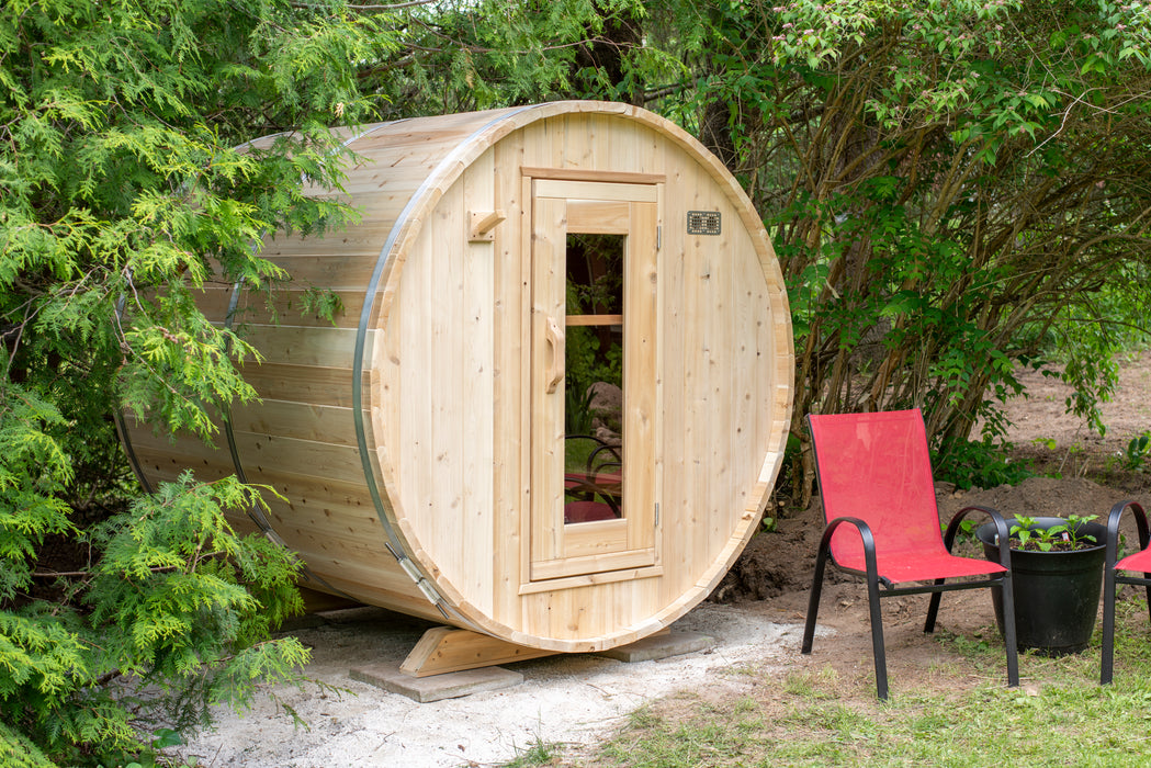 Harmony Sauna: Canadian Timber Collection, Handcrafted Eastern White Cedar, 2-4 Person Seating, Ready-to-Assemble Kit with Solid Cedar Cradles.