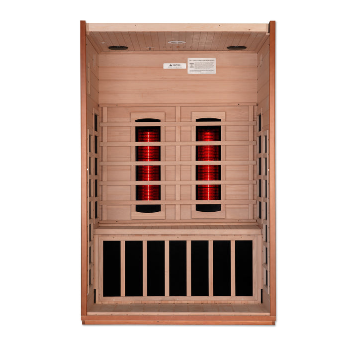 Golden Designs "2-Person Full Spectrum Near Zero EMF Infrared Sauna - Dynamic Cordoba"