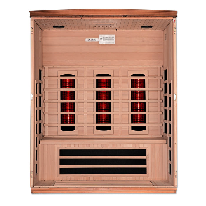 Golden Designs "3-Person Full Spectrum Near Zero EMF Infrared Sauna - Dynamic Lugano"