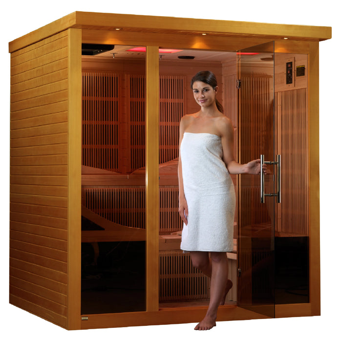 Golden Designs Dynamic Monaco 6-Person Ultra Low EMF (Under 3MG) FAR Infrared Sauna (Canadian Hemlock)