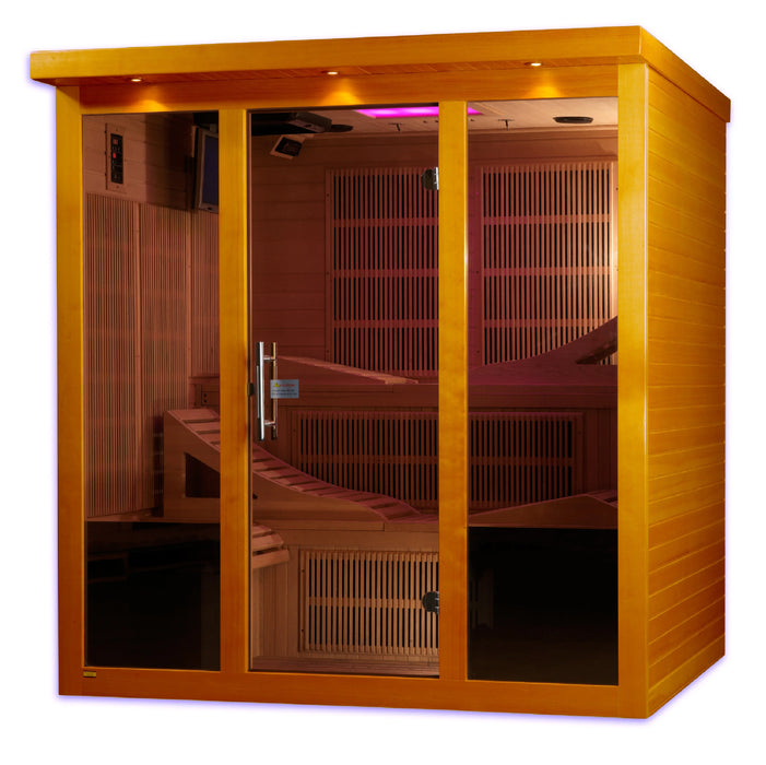 Golden Designs Dynamic Monaco 6-Person Ultra Low EMF (Under 3MG) FAR Infrared Sauna (Canadian Hemlock)