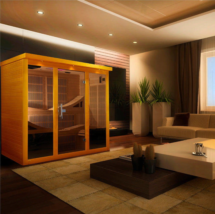 Golden Designs Dynamic Monaco 6-Person Ultra Low EMF (Under 3MG) FAR Infrared Sauna (Canadian Hemlock)