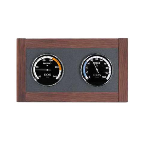 EOS Lux Sauna Thermometer and Hygrometer Climate Station — Lux Climate Station Fahrenheit Walnut