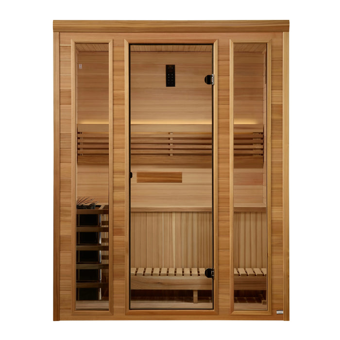 Golden Designs 2025 "Andermatt Edition" 2-3 Person Traditional Steam Sauna (GDI-7030-01) - Pacific Premium Clear Cedar